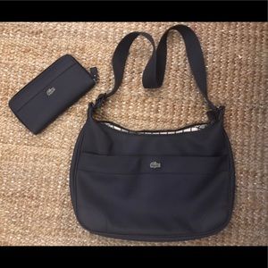 Lacoste Dark navy blue cross pursue with Wallet